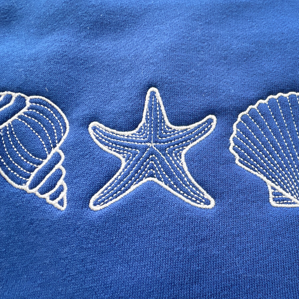 Seashells Embroidered Crew Neck Sweatshirt