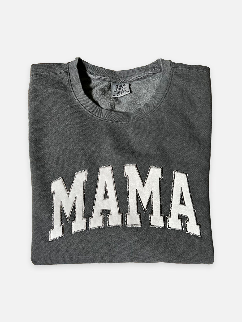 MAMA Mochi Minky Embroidered Crew Neck Sweatshirt