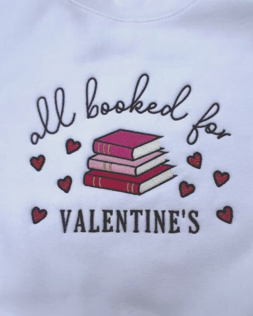 all booked for valentine's embroidery closeup video