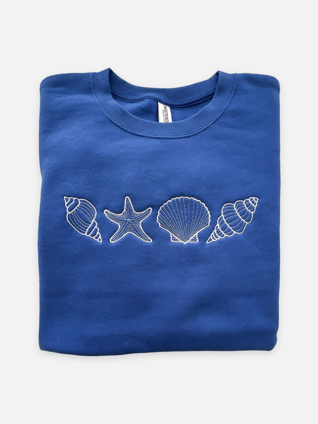 Seashells Embroidered Crew Neck Sweatshirt