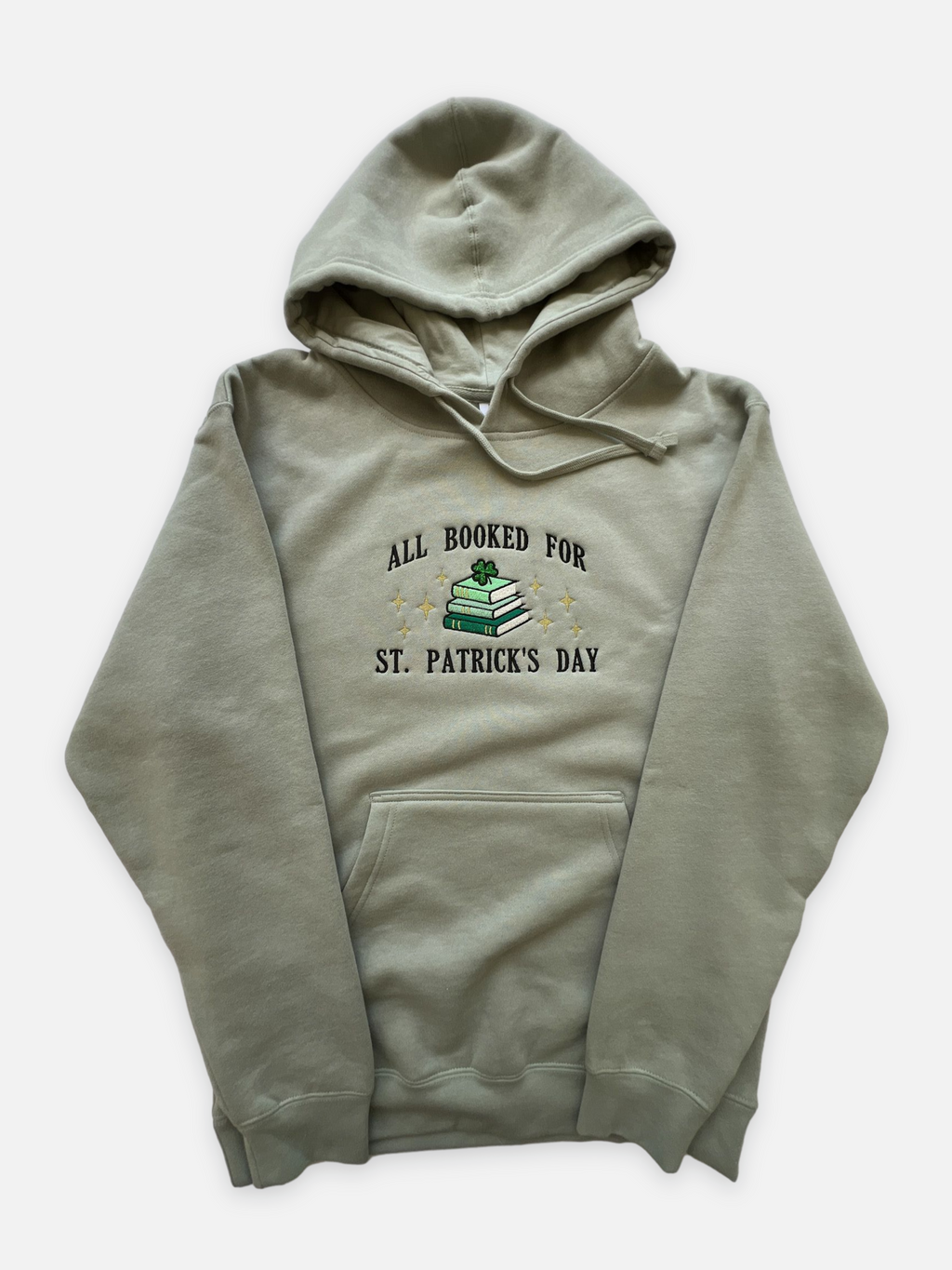 All Booked for St. Patrick's Day Embroidered Hoodie